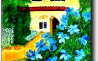 Curte cu flori - pictura