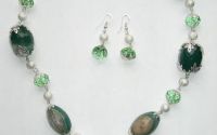 Set agate verzi cu insertii cristal cuart