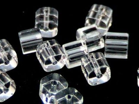 10BUC CUB STICLA 4X4MM ALB TRANSPARENT