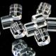 10BUC CUB STICLA 4X4MM ALB TRANSPARENT