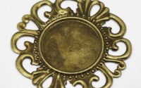 BAZA BRONZ ROTUNDA CU PLATOU PT. CABOCHON 18MM