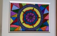 Pictura sticla cu model abstract