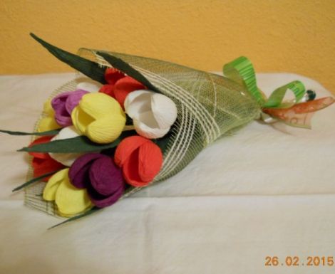 Buchet 11 flori lucrate manual