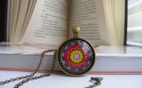 Pandantiv mandala colorat talisman handmade Qz4