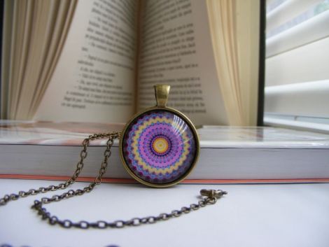 Pandantiv mandala colorat talisman handmade Qz7