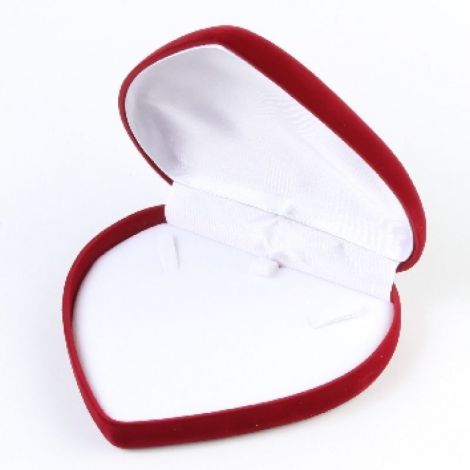 Cutie din catifea pentru colier in forma de inima