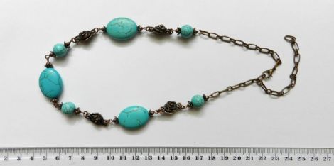 Colier handmade cu turcoaze