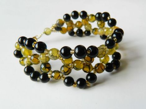 Bratara din agate galbene si negre