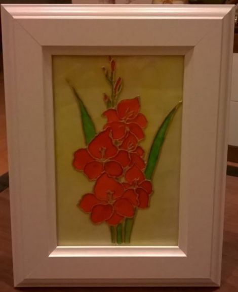 Pictura pe sticla gladiola