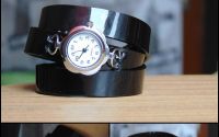 LaLupa Ceas Antic Vintage Piele Naturala Negru