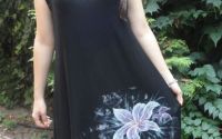 Rochie pictata manual "lily flower"