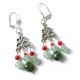 Cercei coral si Emerald Stone