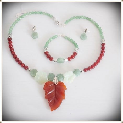 Set- aventurin verde carneol si jad verde