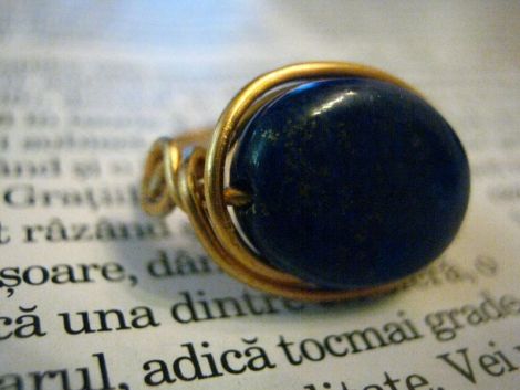 inel bronz si lapis lazuli