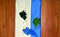 Punga din panza pentru sticle de vin pictata manua