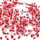 Colier transparent rosu coral