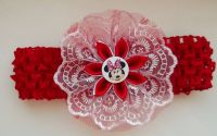 bentita saten cu floare cu minnie