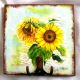 Cuier din lemn - floare soarelui - 