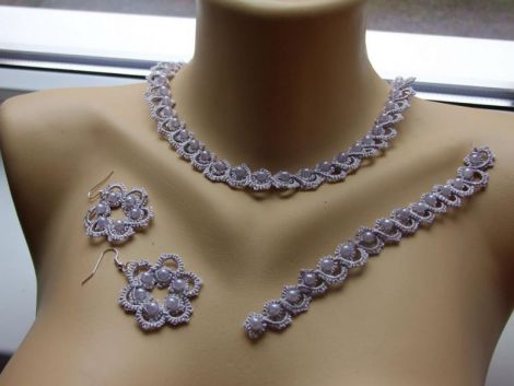 Set bijuterii dantela frivolite 