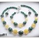Set agate verzi si jad galben