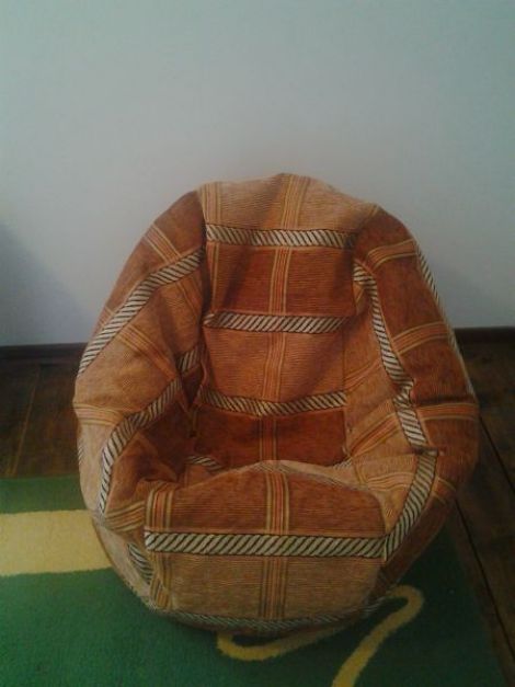 Fotoliu puf BROWN cu husa din material textil