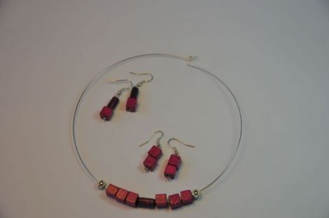 Set colier si cercelusi handmade