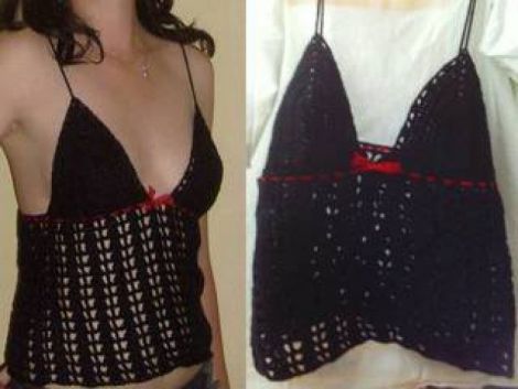 maieu negru crosetat