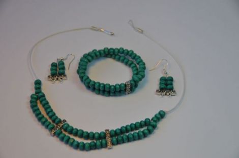 Set bijuterii handmade - colier, bratara, cercei