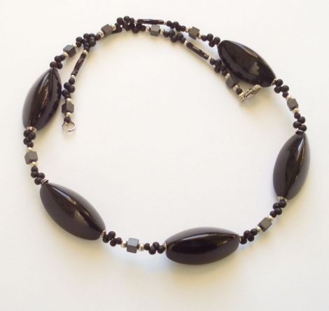 Colier obsidian Agnes