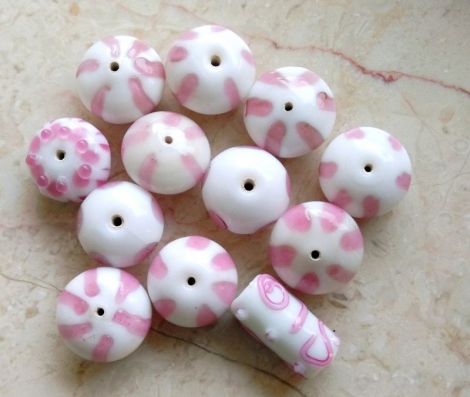 Mix margele sticla 12 buc