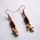 cercei cupru si howlite alb 