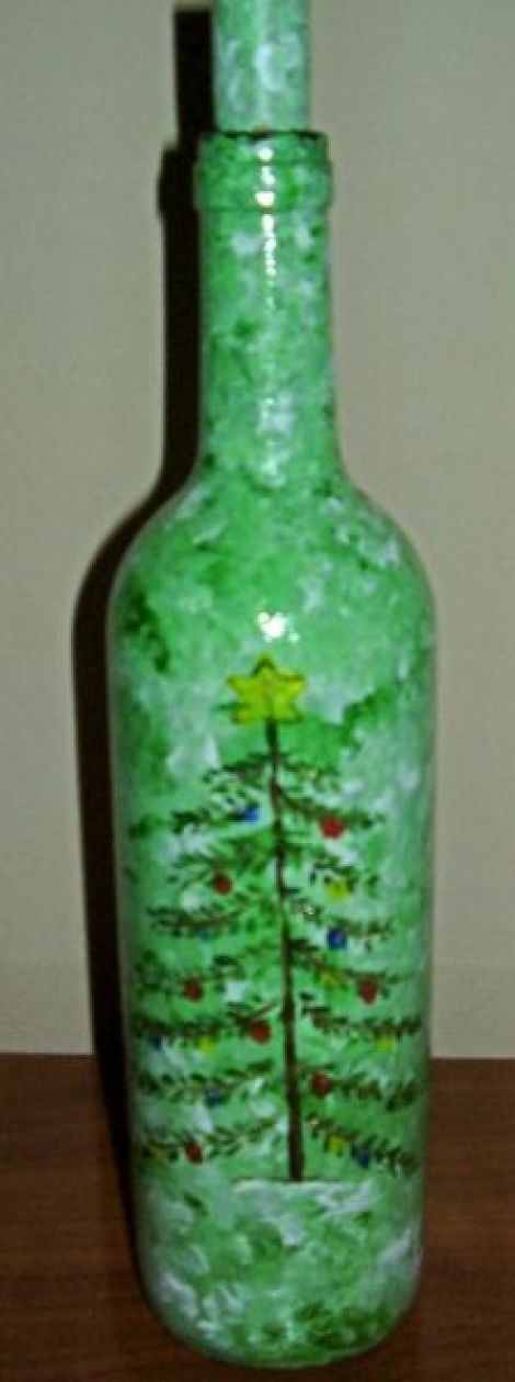Sticla pictata manual.