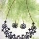Set colier si cercei broderie needle tatting