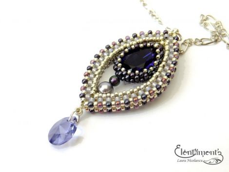 Picatura violet - pandantiv elegant
