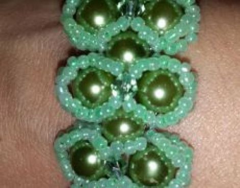 bratara "green pearl"