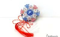 Martisor brosa roz-bleu