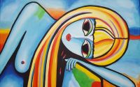 Pictura Abstract "Brit Blond on the Beach"