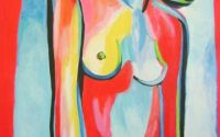 Pictura Abstract "Nude on Blue"