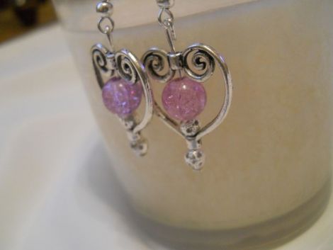 cercei pink heart