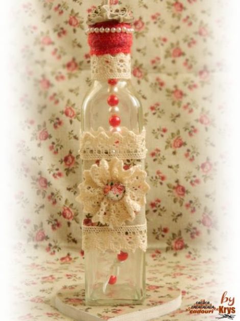 Sticla decorata-VINTAGE