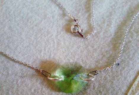 Colier din argint si cristal Swarovski peridot