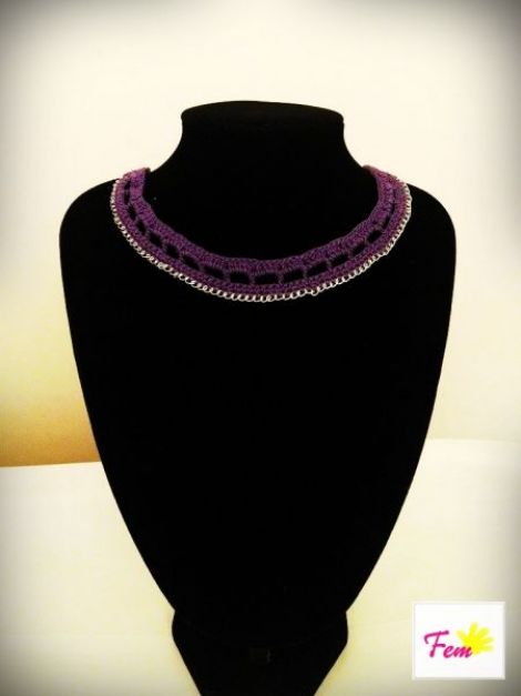 Colier "Arachne" crosetat