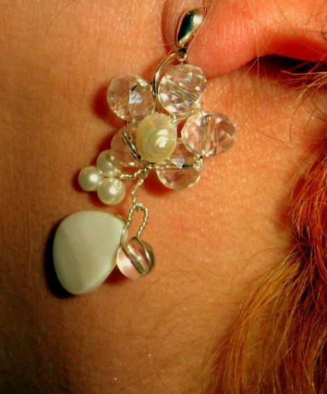 CERCEI argint perle si Swarovski