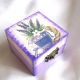 Cutie lemn decorata - lavanda -