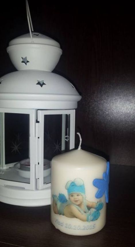 Marturie botez lumanare personalizata