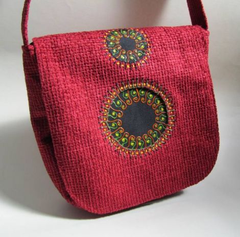 Geanta rotunjita medie - Black Mandala