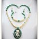 Set- agate verzi coral crem si camee