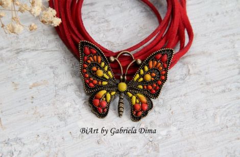 Pandantiv "Red butterfly"