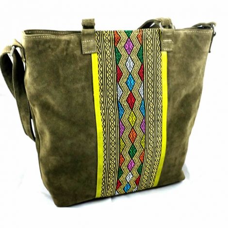 Geanta dama LavlyBags din piele intoarsa gri