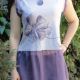 Tricou pictat manual "Purple flower"
